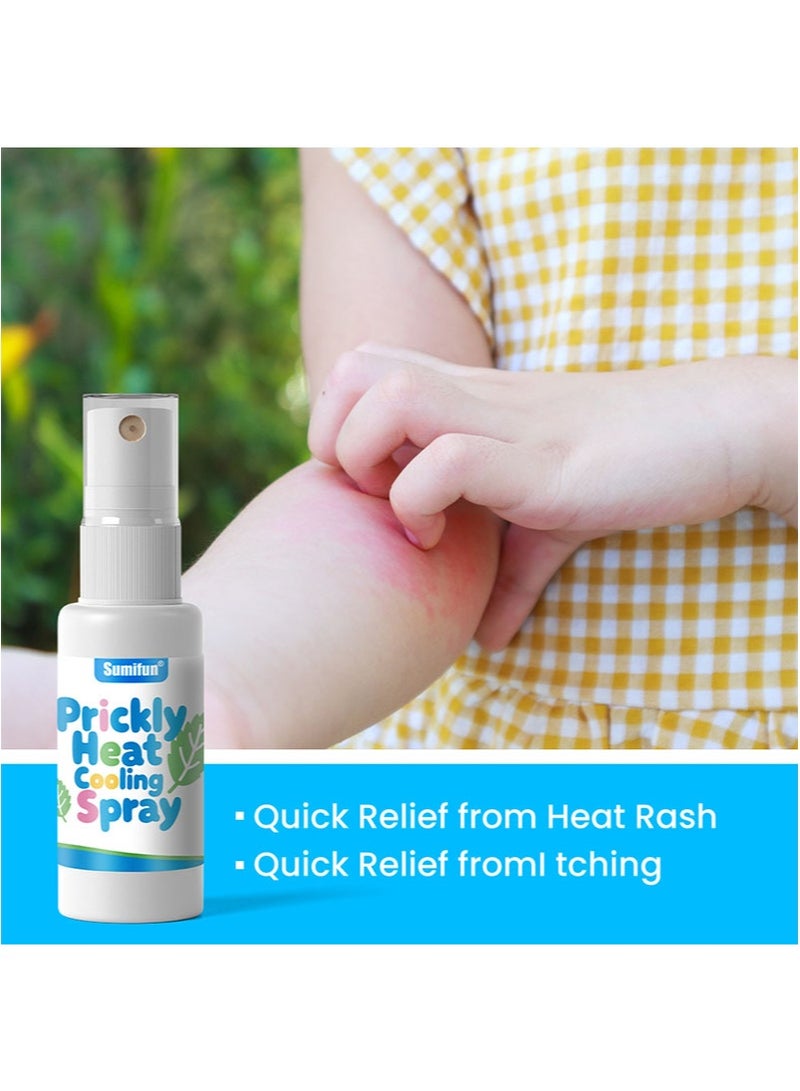 سوميفون عبوة من قطعتين من بخاخ تبريد الحرارة الشائكة يخفف الحرارة الشائكة وتهيج الجلد حماية مضادة للبكتيريا للبشرة يهدئ الحكة الناتجة عن لدغات الحشرات يوفر الراحة وتخفيف الحكة (30 مل + 30 مل) - Image 3